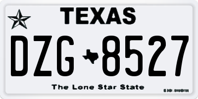 TX license plate DZG8527