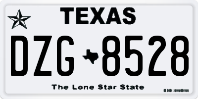 TX license plate DZG8528