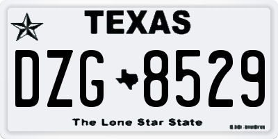 TX license plate DZG8529