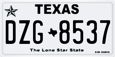 TX license plate DZG8537