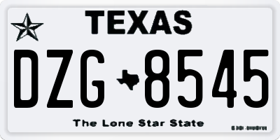 TX license plate DZG8545