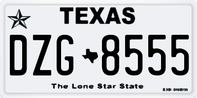 TX license plate DZG8555