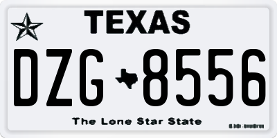 TX license plate DZG8556