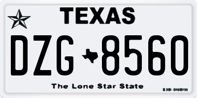 TX license plate DZG8560