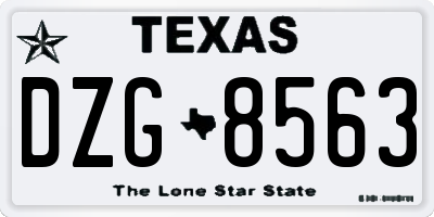TX license plate DZG8563