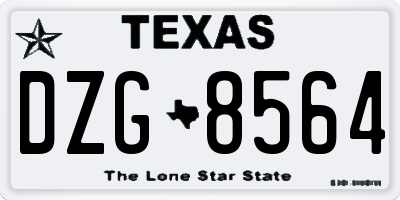 TX license plate DZG8564