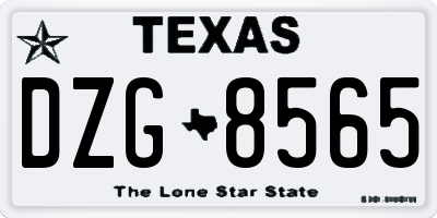 TX license plate DZG8565