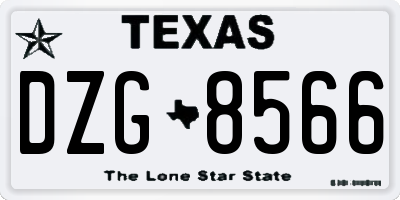 TX license plate DZG8566