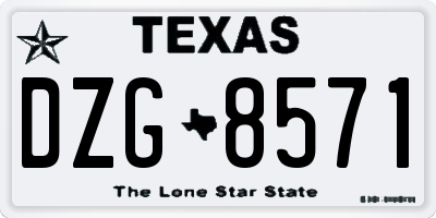 TX license plate DZG8571