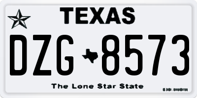 TX license plate DZG8573