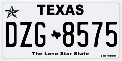 TX license plate DZG8575
