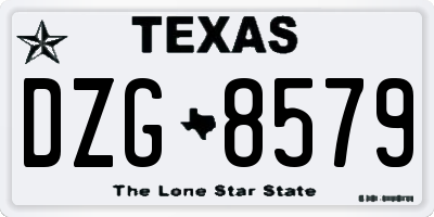 TX license plate DZG8579