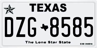 TX license plate DZG8585