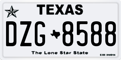 TX license plate DZG8588