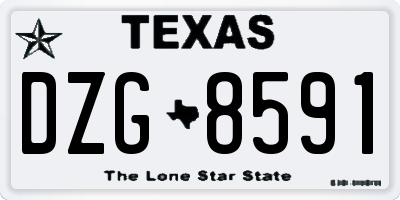 TX license plate DZG8591