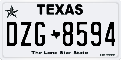 TX license plate DZG8594