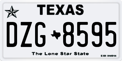 TX license plate DZG8595