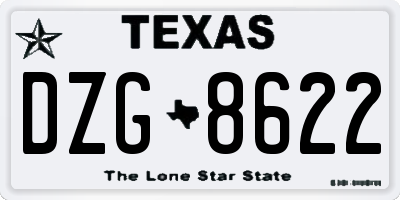 TX license plate DZG8622