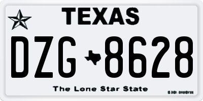 TX license plate DZG8628