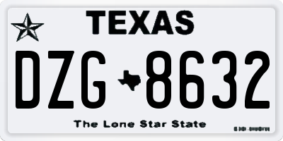 TX license plate DZG8632