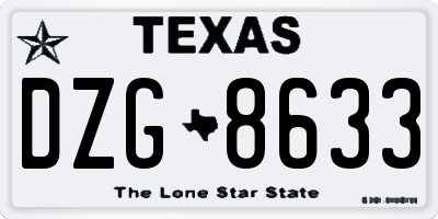 TX license plate DZG8633
