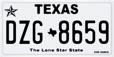 TX license plate DZG8659