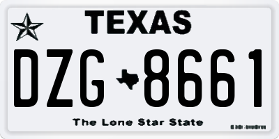 TX license plate DZG8661