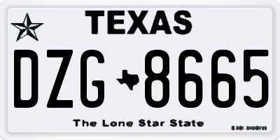 TX license plate DZG8665