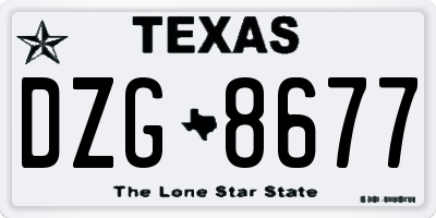 TX license plate DZG8677