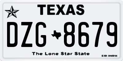 TX license plate DZG8679