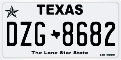 TX license plate DZG8682