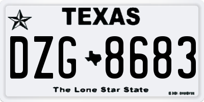 TX license plate DZG8683