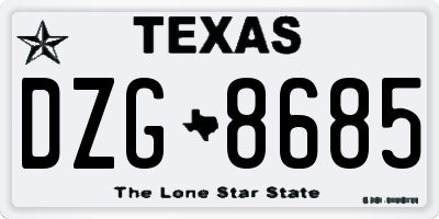 TX license plate DZG8685