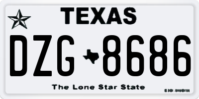 TX license plate DZG8686