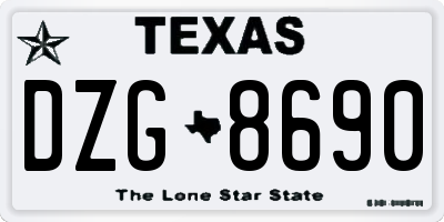 TX license plate DZG8690