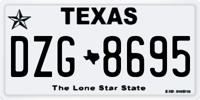 TX license plate DZG8695