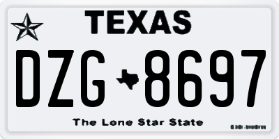 TX license plate DZG8697