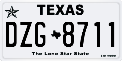 TX license plate DZG8711