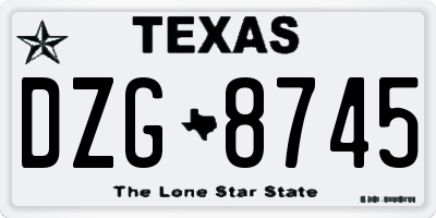 TX license plate DZG8745
