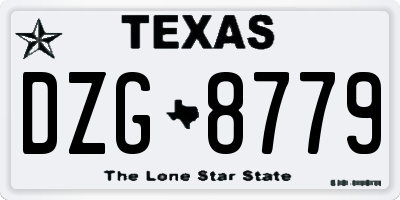 TX license plate DZG8779