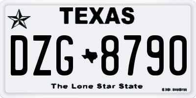 TX license plate DZG8790