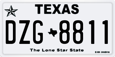 TX license plate DZG8811