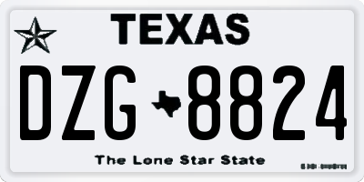 TX license plate DZG8824