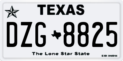 TX license plate DZG8825