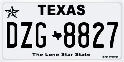 TX license plate DZG8827