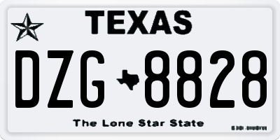 TX license plate DZG8828