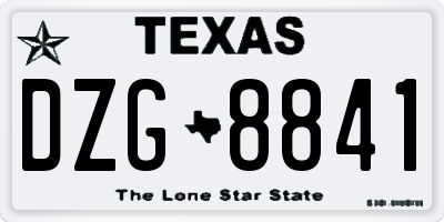 TX license plate DZG8841