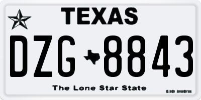 TX license plate DZG8843