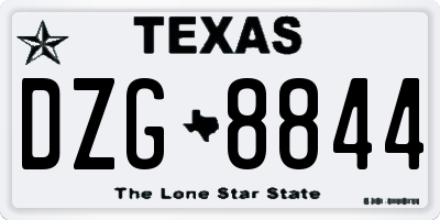 TX license plate DZG8844