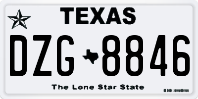 TX license plate DZG8846